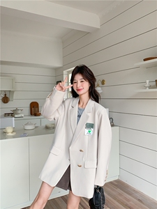 春现 浅色系简约贴标西装外套B190-5023-K178-P130图片