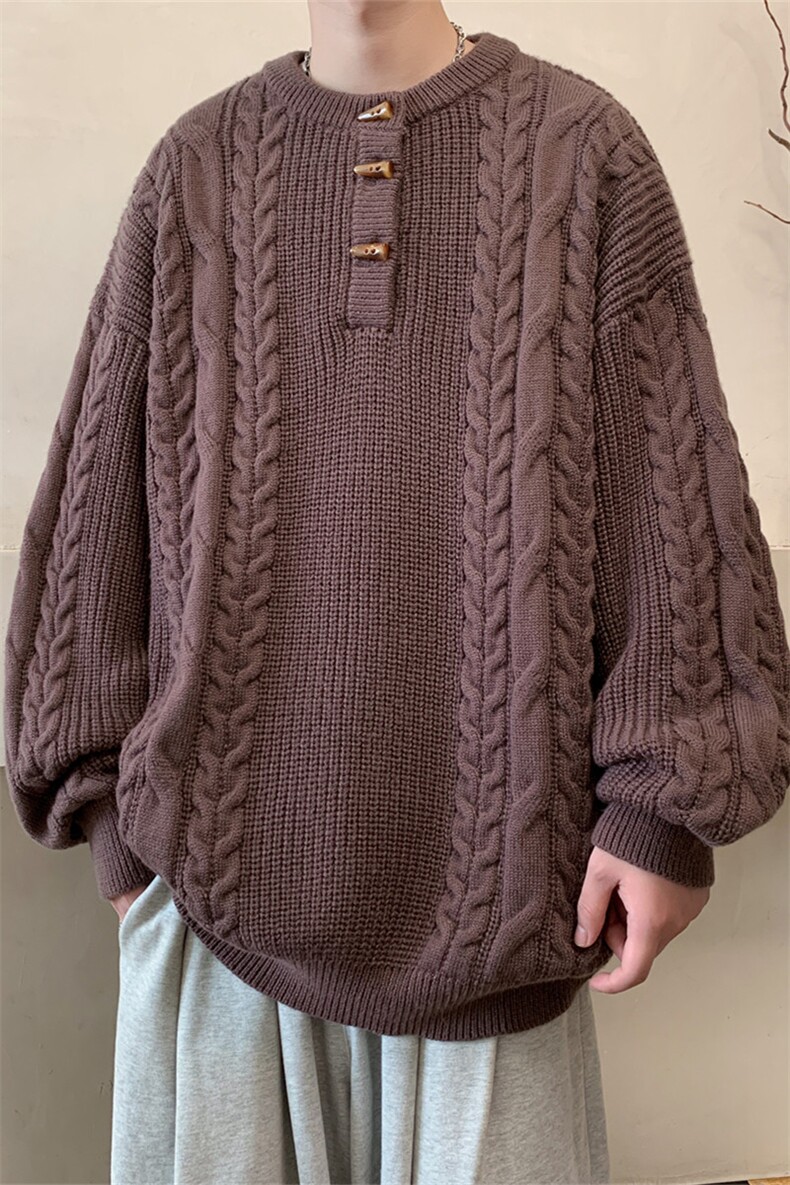 M186/P75新款高品质个性设计感毛衣百搭潮流男士圆领针织衫外套,男装针织衫/毛衣,电商基地A050