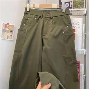 早秋夏男裤工装大口袋弯刀设计铆钉长裤h2853 P43图片