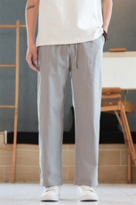 8XL-M亚麻裤男肌理感冰丝薄款休闲裤长裤男宽松百搭情侣裤K919P58，男装休闲裤，电商D206-1