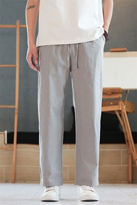 8XL-M亚麻裤男肌理感冰丝薄款休闲裤长裤男宽松百搭情侣裤K919P58图片