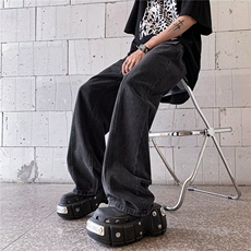 长裤水洗男拉链直脚简约做旧牛仔裤P48，男装牛仔裤，星座1116-2