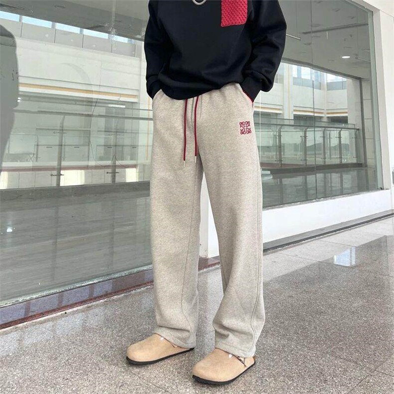 春季卫裤男2025新款潮流宽松直筒裤垂感百搭阔腿裤子男休闲裤图片