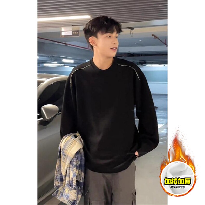 480G重磅加绒硬挺boxy男女秋冬美式高街结构拉链肩圆领卫衣厚外套，女装短外套，电商A486-1