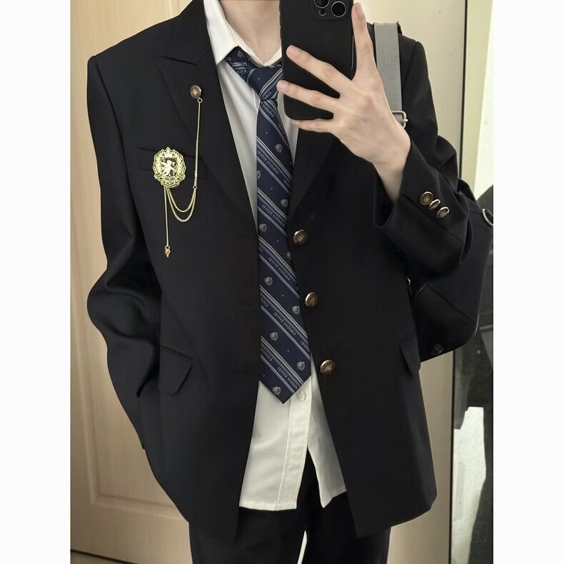 潮流原宿流行日系新款ins爱神丘比特DK黑西服学院风外XZ122,男装西服,星座1116A（原606A-3）
