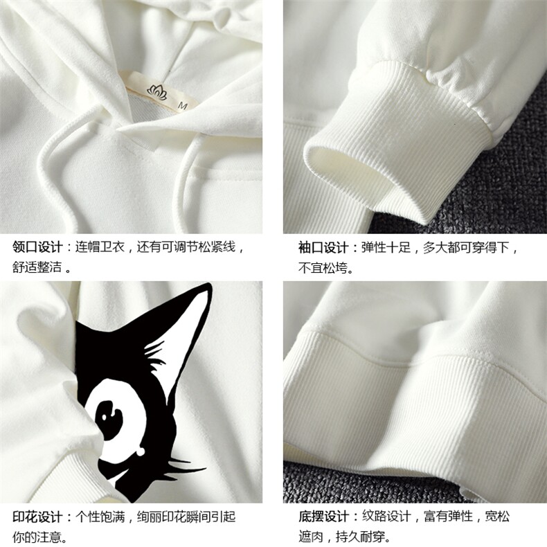 WY2035-P40纯棉连帽卫衣男大码运动帽衫宽松薄外套男麒麟风,男装卫衣,电商A040A