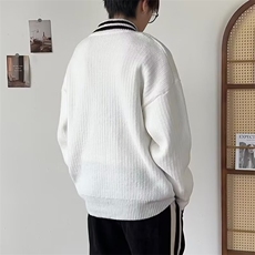 长袖常规潮牌小众v领设计针织毛衣休闲秋冬季纯色V领MY839/P48，男装针织衫/毛衣，星座506