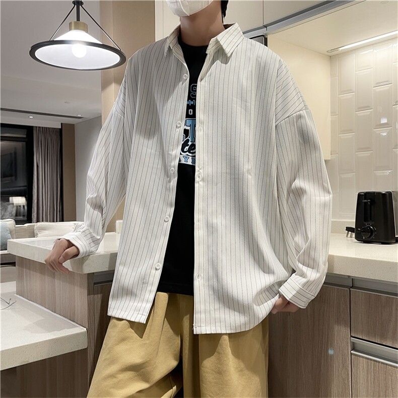 长袖衬衫男港风日系宽松外套C19P30图片