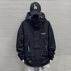 W9205-P75网图现货春季新款连帽户外冲锋衣休闲宽松夹克工装外套，男装夹克，星座1608-2