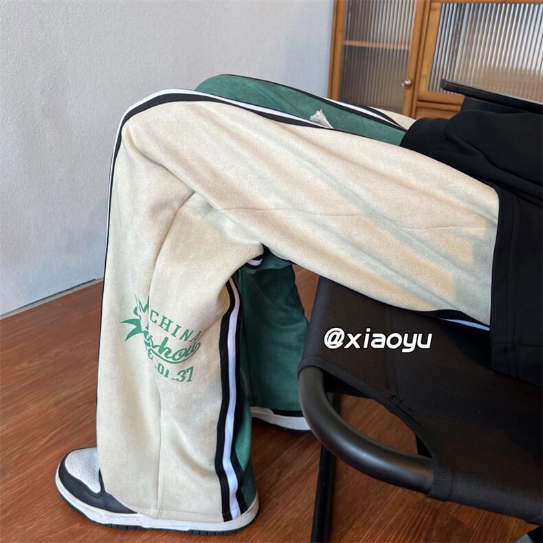XZ616秋季新款麂皮绒拼接休闲裤TY395P65控75,男装休闲裤,星座512A（原616）