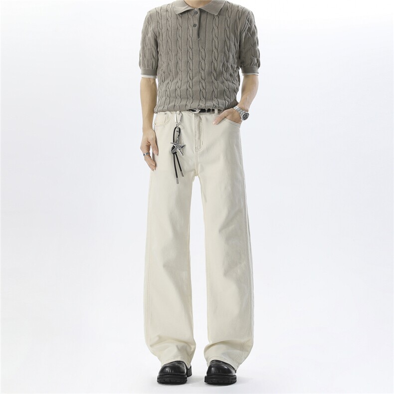 现货春季显瘦直筒裤微喇裤长裤A014-DY26005-特P40-控78，男装休闲裤，电商A014