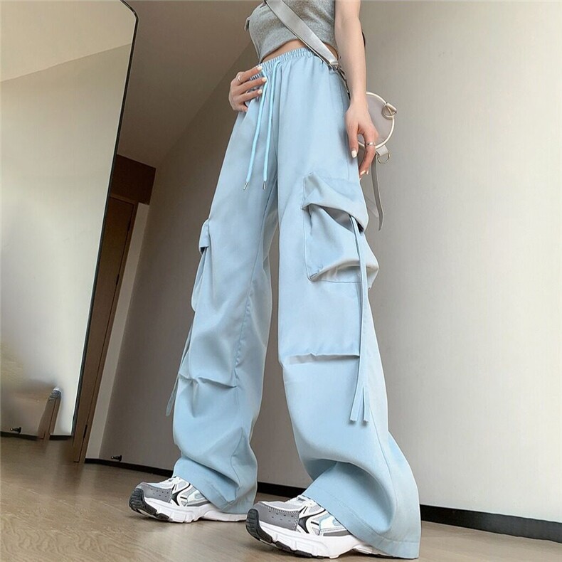 多口袋大码休闲工装裤男女中性秋季新品帅气长裤潮牌情侣休闲裤,男装休闲裤,星座506A