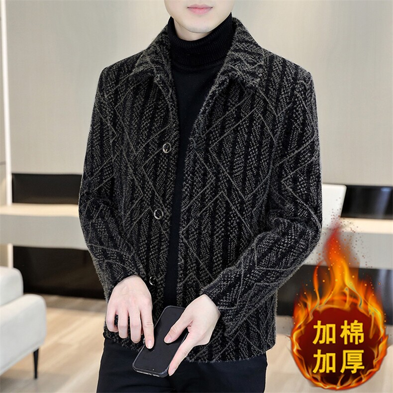 冬季新款韩版修身加棉加厚翻领毛呢大衣短款夹克外套男A75P140,男装毛呢大衣,电商B226