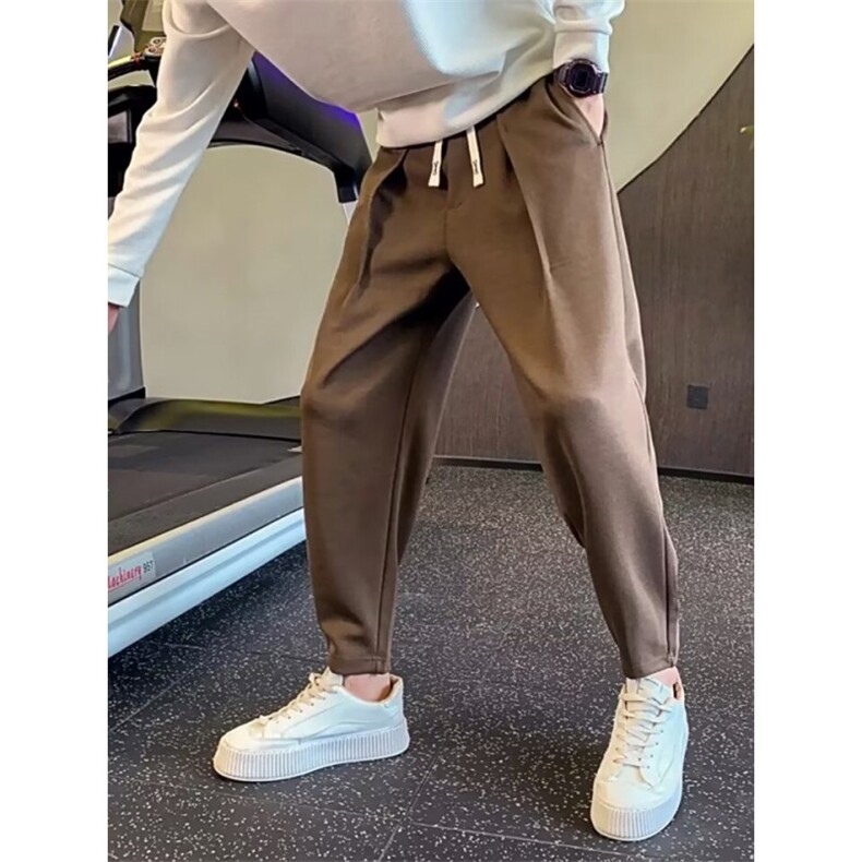 新款ins男士休闲裤秋季2025新款宽松小脚运动裤直筒裤子ins百搭潮,女装休闲裤,星座506A
