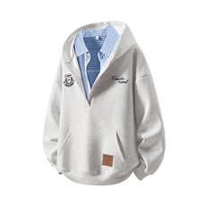 立体白底美式大V领设计大码S-XL连帽潮流卫衣男WY78069P65控108，男装卫衣，星座227-7