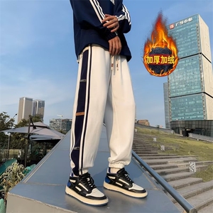 218-1-P30-B159新款时尚休闲潮男百搭卫裤常规款 加绒款图片