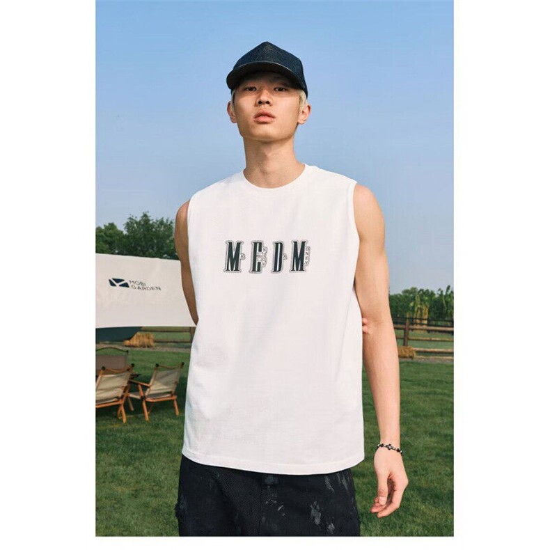 主推100%纯棉美式运动背心男女夏季外穿无袖T恤坎肩X14-P25网络图，男装背心/马甲，电商B245