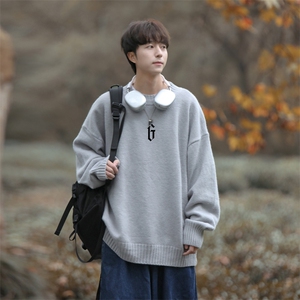 cityboy！秋冬季半高领毛衣男士加绒加厚线衣男针织衫男MY84-P45图片