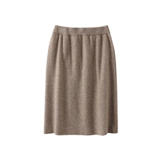 2025年秋季中腰百搭中长款女士四平短裙，女装半身裙，举月羊绒