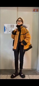 冬季皮毛一体机车服图片