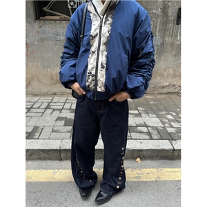 水墨拼接撞色bomber飞行夹ma1防水棉服 807-3-JKM108-p118图片