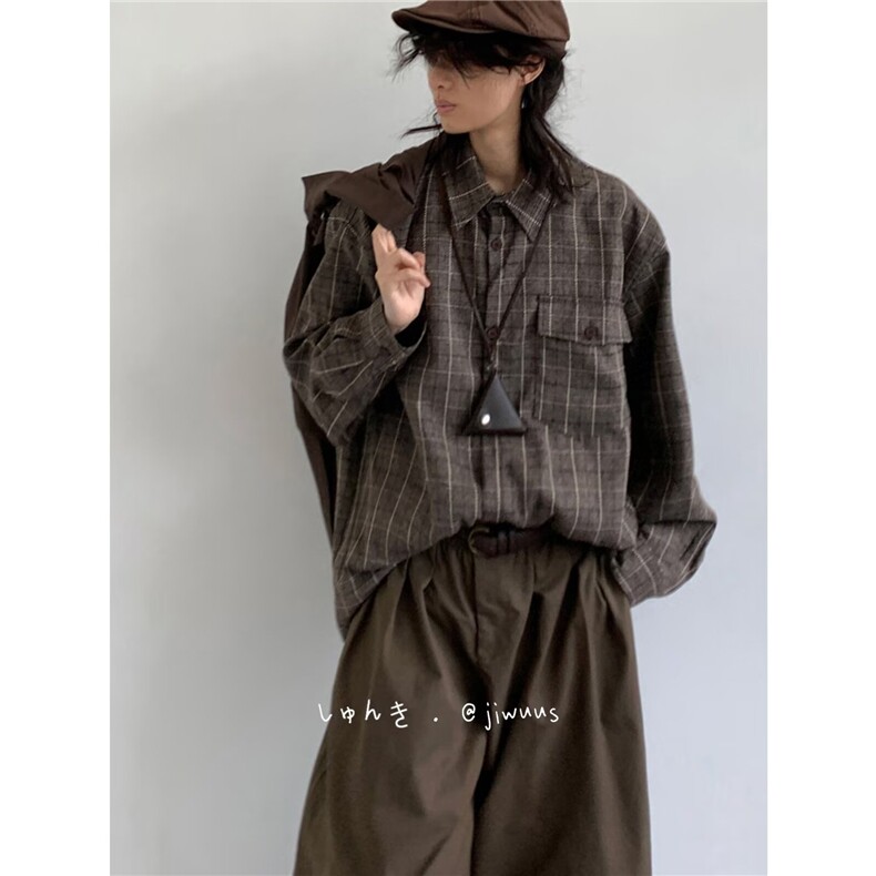 C401-P47春装长袖衬衫潮牌街头休闲复古风工装风外套男百搭，男装衬衫，电商B323A