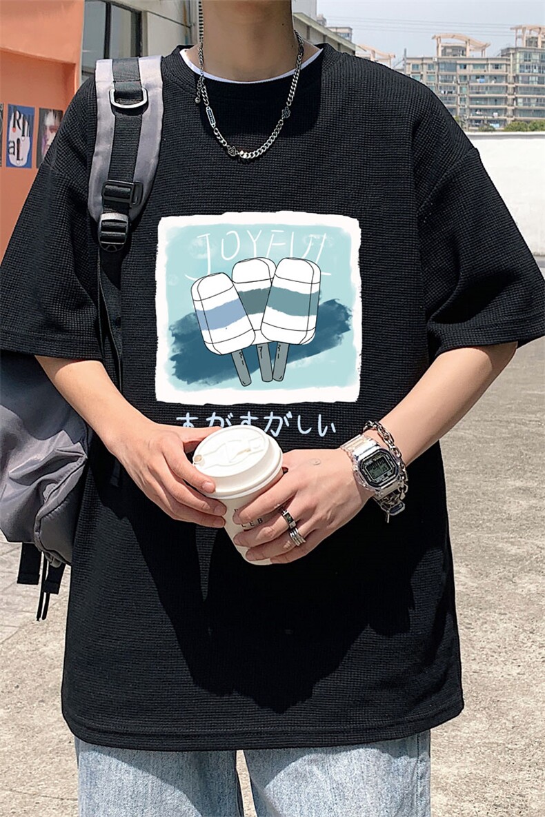 ！2022夏季男士华夫格短袖T恤清凉半袖体恤TXH217P25,男装T恤,电商B220