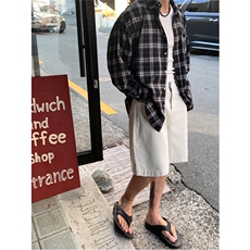 格子衬衫男长袖春季宽松休闲衬衣翻领复古cleanfit外套828P50，男装衬衫，星座710