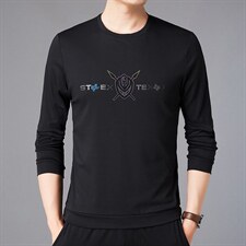 2021长袖男圆领秋季薄款休闲高档卫衣中年男打底衫ASD680069-P115图片