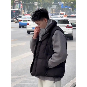 现货5W件冬季三防硬挺boxy短款立领棉衣马夹外套加厚马甲保暖棉服图片