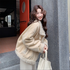 25新品冬季韩版简约皮毛一体6532-215-299，女装短外套，2C317