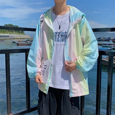 港风潮牌宽松休闲渐变防晒服夏季潮流夹克大码薄款外套W1040-P35，男装夹克，星座512-2