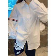 双袖标白色衬衫女设计感小众高版本25春夏学院风宽松CS022，男装衬衫，星座1116A（原606A-3）