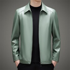 K8816钱塘2020-2秋冬季百搭时尚休闲中年男士夹克皮衣外套P127，男装皮衣，钱塘207-2