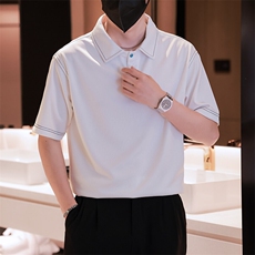 夏男翻领POLO衫拼色男休闲宽松休闲衬衣小伙A236-82570-P50，男装T恤，电商A236