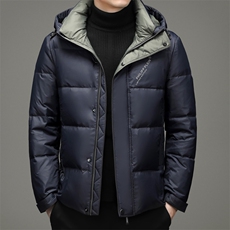 2023冬季中年羽绒服休闲连帽中年男短款冬爸爸装外套YL21911-P300，男装羽绒服，电商B212（原钱塘6029）