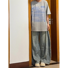 浅色复古磨破弯刀牛仔裤ZK0383-特批55，男装牛仔裤，星座313A(原308A-2)