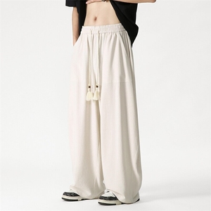 夏季新款 大码日系宽松休闲裤风棉麻亚麻直筒阔腿裤 K283/P70图片