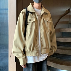 春秋新款工装夹克男cleanfit美式多口袋宽松休闲翻领外套JC402，男装夹克，星座1116A-1（原606A）