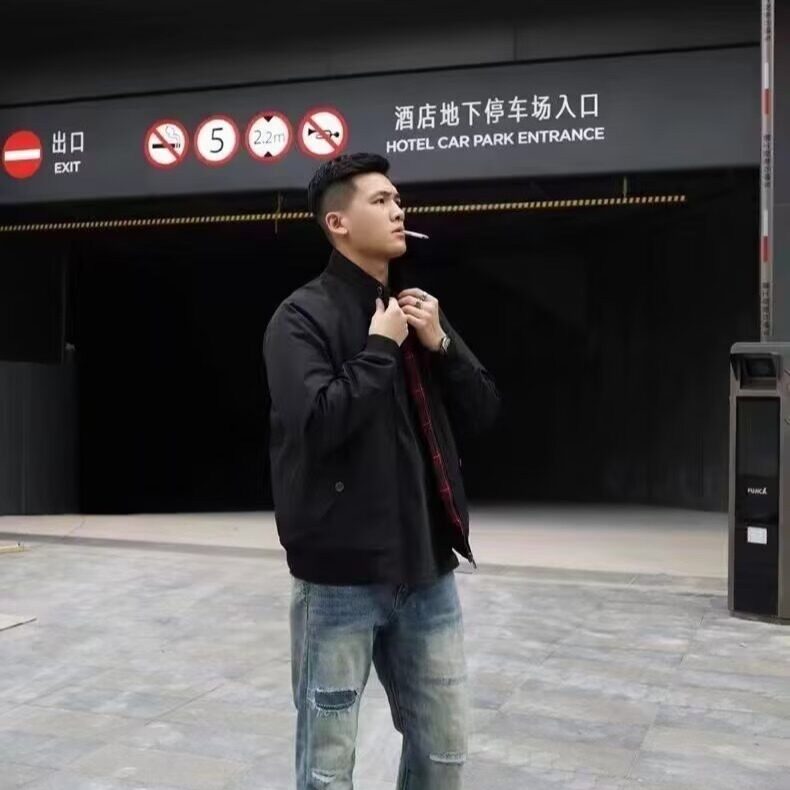 美式哈灵顿行政夹克男复古休闲工装秋季新款立领机车防风开衫外套,男装夹克,星座1210-1