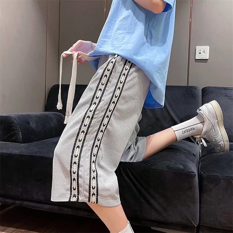 男夏季潮流时尚休闲短裤华夫格WK668P32图片