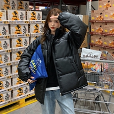 A230-P1002025冬季新款pu皮立领棉服棉衣字母外套防风上衣，男装皮衣，星座911