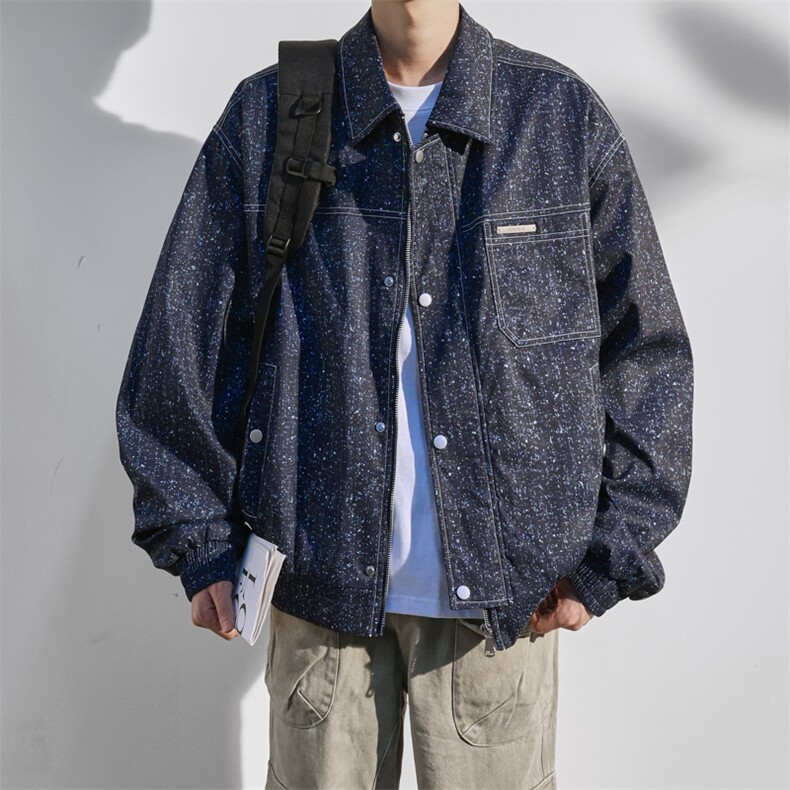 JK8867-P78 L-9XL2025秋冬新款大码翻领夹克外套 控138图片