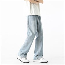 微喇牛仔裤男款夏季半松紧潮流美式vibe复古XZ201-7110P42，男装牛仔裤，星座201