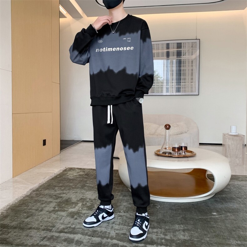 TH887-P70男生印花套装学生宽松卫衣青少年上衣大童裤子整套,男装休闲套装,星座507A（原星座306B-2）