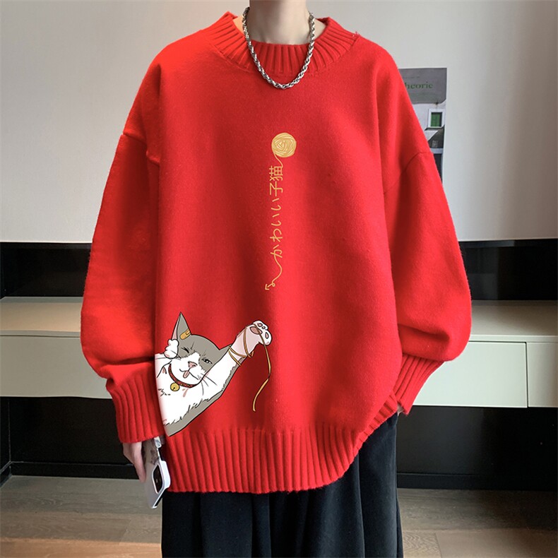 半高领毛衣男士大码针织衫男毛线衣男 M18013-P45 加绒款-P65图片
