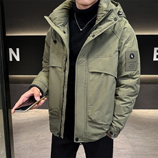 新款冬季连帽白鸭绒户外防寒加厚羽绒服，男装羽绒服，电商B245A
