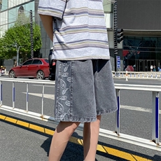夏季男士腰果花牛仔短裤百搭休闲牛仔五分裤A125-DK18-P38，男装牛仔裤，电商A125