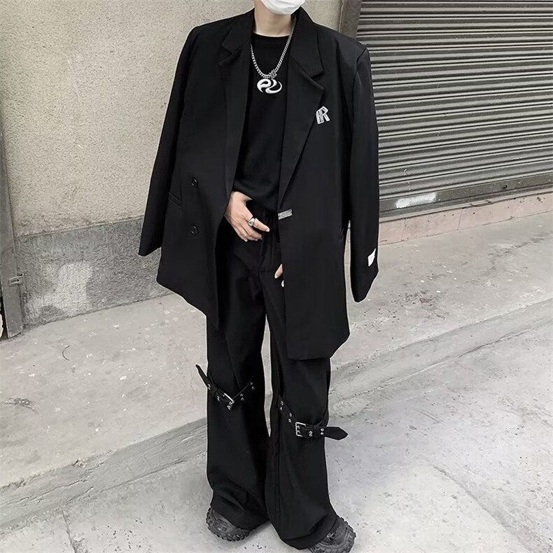 高级感西装外套男秋季ins小众痞帅休闲西服宽松潮流韩版制服,男装夹克,星座716-3