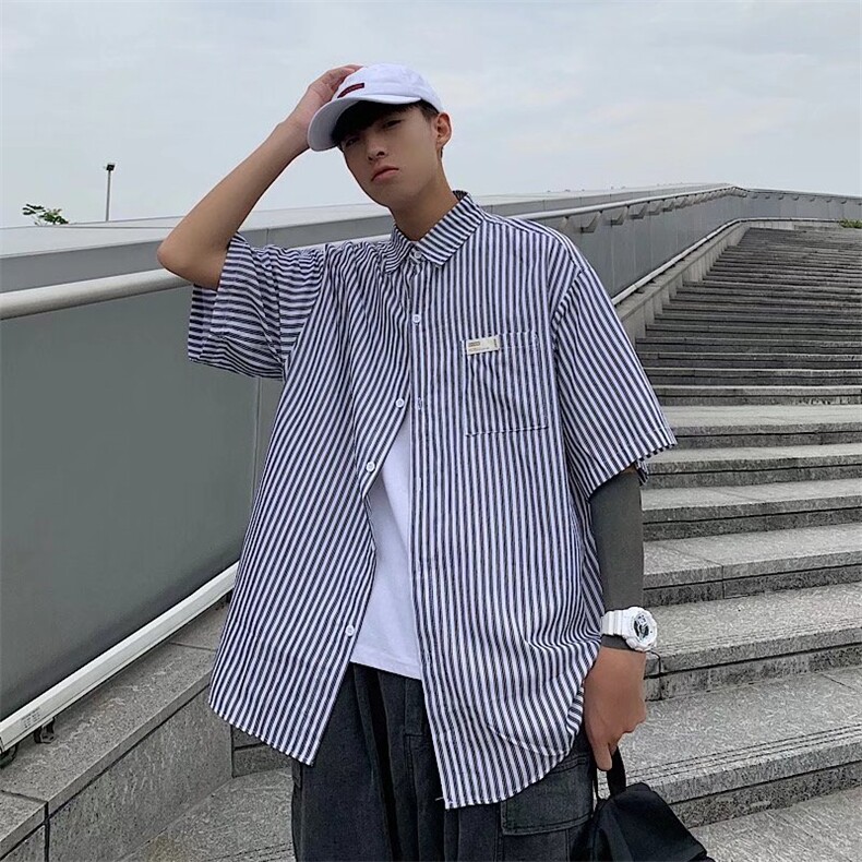 夏季新款衬衫潮流慵懒男方领衬衫P28,男装衬衫,星座1116-2